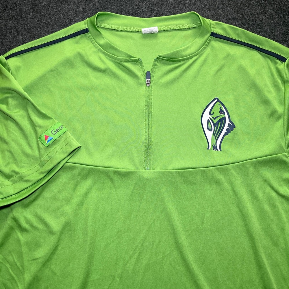 Gwinnett Stripers MiLB Quarter Zip Shirt Mens Medium Green Good
